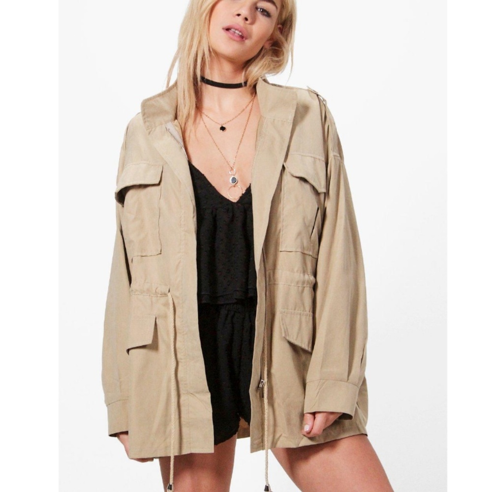 Boohoo Taupe Utility Jacket